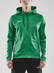 Craft Bluza z kapturem Hoodie Fullzip Pro Control zielona/biała Mężczyźni